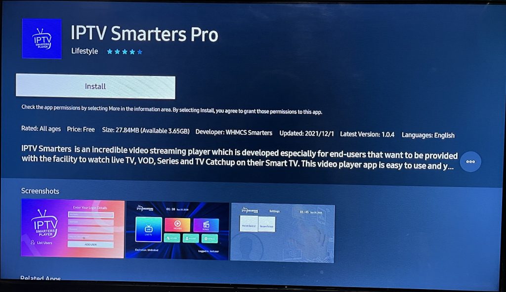 IPTV Smarters Samsung TV